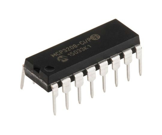  12ビット　ADコンバータ　SPI　16ピン　PDIP　MCP3208-CI/P 1袋(5個入)