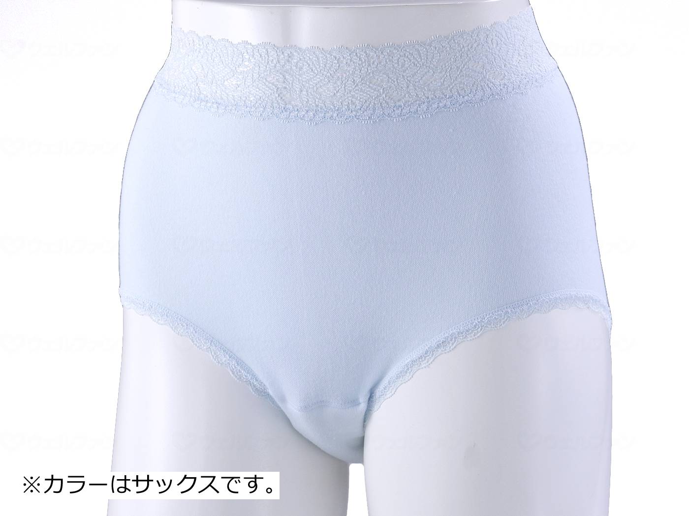 福祉用具のバリューケアの【期間限定!対象商品P2〜20倍】 ミルクヴェッチ綿100%レース付ソフトガーゼ失禁ショーツ3色組 LL｜アングル2