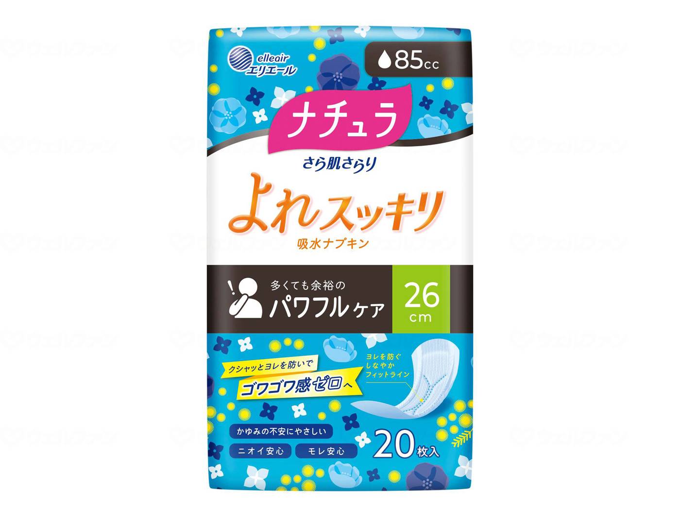 【SS限定 38万商品以上10%OFF】 大王製紙ナチュラさら肌さらり よれスッキリ吸収ナプキン ケース 85cc