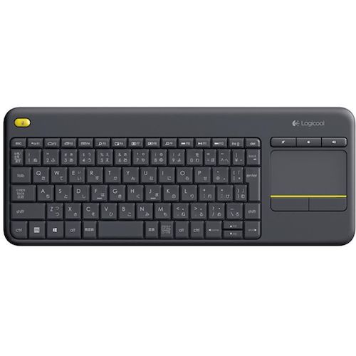 Logicool ワイヤレス タッチキーボード k400 Plus ブラック 1個 (K400PBK)