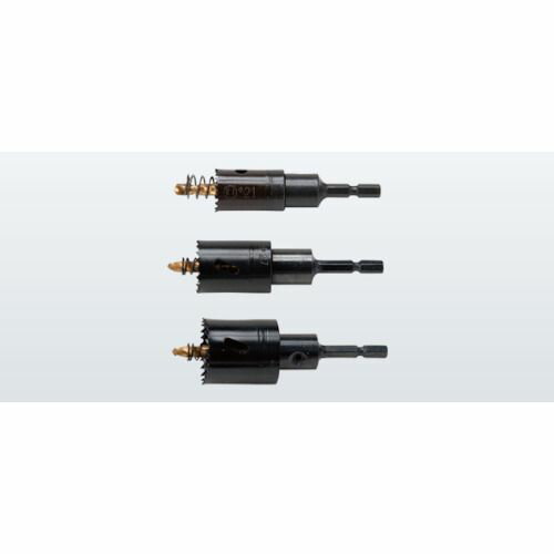 特長:●充電ドリル対応です。●刃先はコバルトハイス鋼を採用、特殊バネ鋼のバイメタル構造になっています。●鉄板・木材・塩ビと広範囲に対応する万能型ホルソーです。●薄ステンレス板も穴あけ可能です。 用途:●薄ステンレス板・金属サイディング・アルミ板・木材・塩ビに。 仕様:●刃径(mm)：30●シャンク形状：6.35●刃厚(mm)：0.95●全長(mm)：100特長:●充電ドリル対応です。●刃先はコバルトハイス鋼を採用、特殊バネ鋼のバイメタル構造になっています。●鉄板・木材・塩ビと広範囲に対応する万能型ホルソーです。●薄ステンレス板も穴あけ可能です。 用途:●薄ステンレス板・金属サイディング・アルミ板・木材・塩ビに。 仕様:●刃径(mm)：30●シャンク形状：6.35●刃厚(mm)：0.95●全長(mm)：100