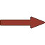 緑十字　配管方向表示ステッカー　→暗い赤矢印　貼矢48　20×70mm　10枚組　アルミ 1組