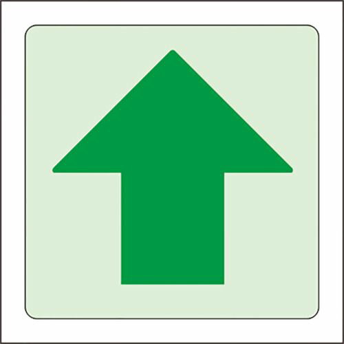 【期間限定!対象商品P2〜20倍】 ユニット　低照度用床面蓄光ステッカー　上矢印　1枚 (82919)