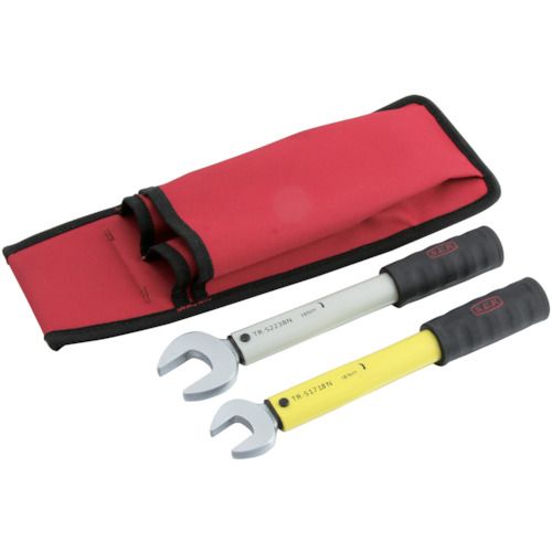 特長:●エアコン、冷媒機器などのフレアナット締め付け専用のトルクレンチです。●設定トルクに達するとカチッという音がして手に軽いショックが伝わります。●校正証明書付きです。●1/4インチ、3/8インチ用の2本組セットです。 用途:●フレアナットの締め付け不足による冷媒の漏れや締めつけすぎによる破損を防ぐため。 仕様2:●スパナ型単能トルクレンチセット内容(mm)：TR-S1718S・TR-S2238S特長:●エアコン、冷媒機器などのフレアナット締め付け専用のトルクレンチです。●設定トルクに達するとカチッという音がして手に軽いショックが伝わります。●校正証明書付きです。●1/4インチ、3/8インチ用の2本組セットです。 用途:●フレアナットの締め付け不足による冷媒の漏れや締めつけすぎによる破損を防ぐため。 仕様2:●スパナ型単能トルクレンチセット内容(mm)：TR-S1718S・TR-S2238S