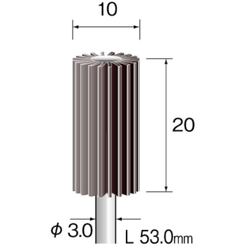 ミニモ　ラジアルサンダー＃320　φ10　（3本入） 1袋