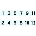 緑十字 差し込み式数字札(両面連番セット) 1〜12 6枚組 KS−D札(1)黒 50×50mm 1組 (228041)