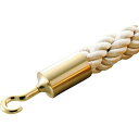 緑十字 パーテーションスタンド用ロープ 白 金具:ゴールド BA30-W 30Φ×1200mm 1本 (330011)