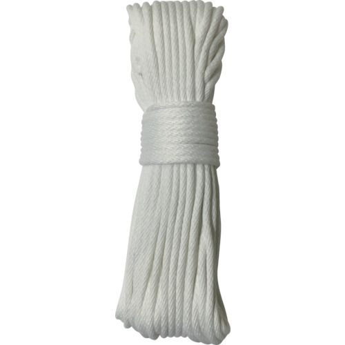 特長:●強度は3つ打に比べ40%程度低下しますが、摩擦抵抗が少なく、ねじれにくいロープです。●酸・アルカリ・海水などに強く、耐候性に優れ摩擦にも非常に強く、強力に優れたロープです。 用途:●各種結束、テント・タープ用など。 仕様:●線径(mm)：4●全長(m)：20 仕様2:●金剛打タイプ●両端テープ止め 材質／仕上:●ポリエステル特長:●強度は3つ打に比べ40%程度低下しますが、摩擦抵抗が少なく、ねじれにくいロープです。●酸・アルカリ・海水などに強く、耐候性に優れ摩擦にも非常に強く、強力に優れたロープです。 用途:●各種結束、テント・タープ用など。 仕様:●線径(mm)：4●全長(m)：20 仕様2:●金剛打タイプ●両端テープ止め 材質／仕上:●ポリエステル