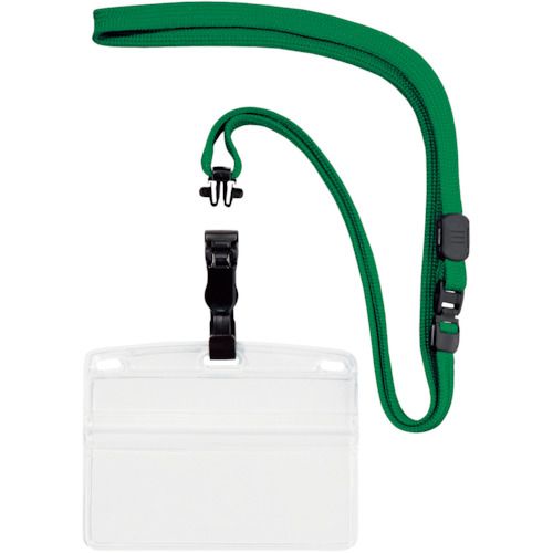 【期間限定!対象商品P2〜20倍】 OP　吊り下げ名札　脱着式　名刺サイズ　1枚　緑　1枚 (NL5PGN)