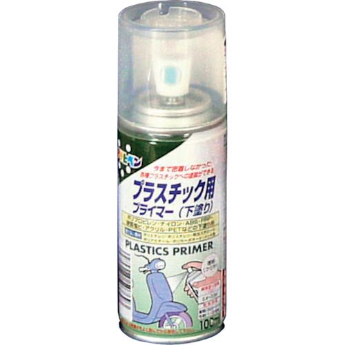 特長:●今まで密着しなかった各種プラスチックへの塗装ができます。●ラッカー、油性塗料、水性塗料を上塗りできます。 用途:●ポリプロピレン・ナイロン・ABS・FRP・硬質塩ビ・アクリル・PETなどの下塗り用。●適さない素材：ポリエチレン、ポリスチレン、発砲スチロール、ポリアセタール、ポリカーボネート、メッキ麺。 仕様:●色：クリア●容量(L)：0.1●乾燥時間：夏期30分〜1時間、冬期1〜2時間●塗布面積(［［M2］］)：0.4〜0.5●容量(ml)：100 仕様2:●標準塗り面積(1回塗り)：0.4〜0.5［［M2］］ 材質／仕上:●アクリル樹脂特長:●今まで密着しなかった各種プラスチックへの塗装ができます。●ラッカー、油性塗料、水性塗料を上塗りできます。 用途:●ポリプロピレン・ナイロン・ABS・FRP・硬質塩ビ・アクリル・PETなどの下塗り用。●適さない素材：ポリエチレン、ポリスチレン、発砲スチロール、ポリアセタール、ポリカーボネート、メッキ麺。 仕様:●色：クリア●容量(L)：0.1●乾燥時間：夏期30分〜1時間、冬期1〜2時間●塗布面積(［［M2］］)：0.4〜0.5●容量(ml)：100 仕様2:●標準塗り面積(1回塗り)：0.4〜0.5［［M2］］ 材質／仕上:●アクリル樹脂