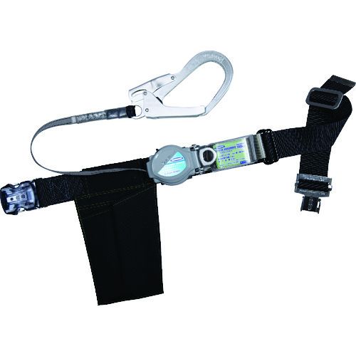  TSUYORON　胴ベルト型墜落制止用器具（巻取タイプ）ロック機構付き　2WAYリトライト　黒　Lサイズ　幅50MM×長さ1400MM　ワンタッチバックル仕様　1本 (TBTRLOT593BLKLBP)