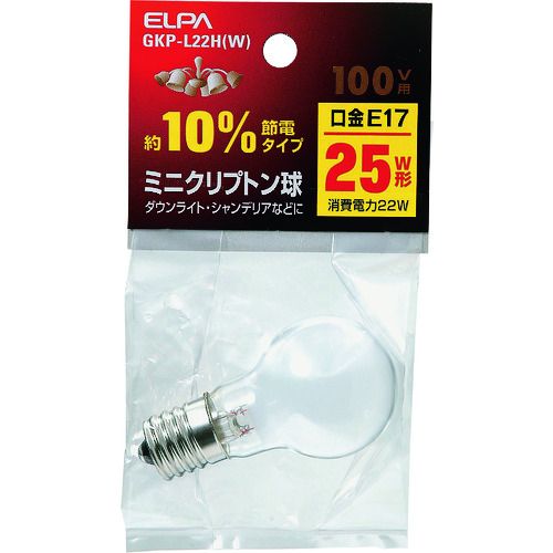 ELPA ミニクリプトン球 1個 (GKPL22HW)