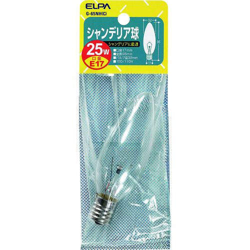ELPA シャンデリア E17 25W 1個 (G65NHC)