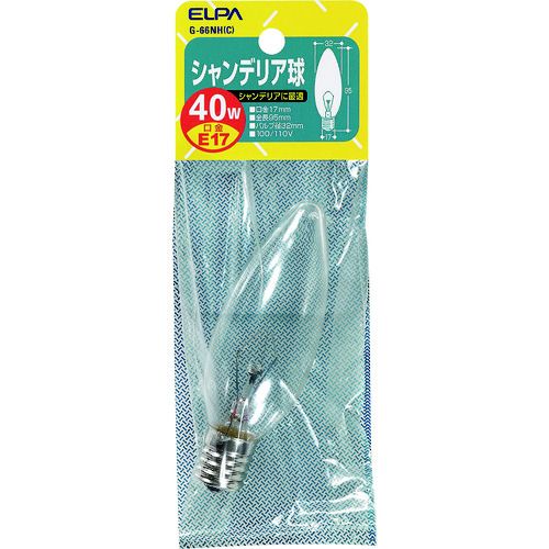 ELPA シャンデリア E17 40W 1個 (G66NHC)
