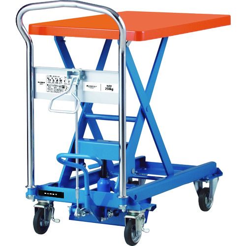 ダンディ　スチール製リフト台車　足踏み油圧ジャッキ式　250kg　W800×D500　1台 (UDL250)