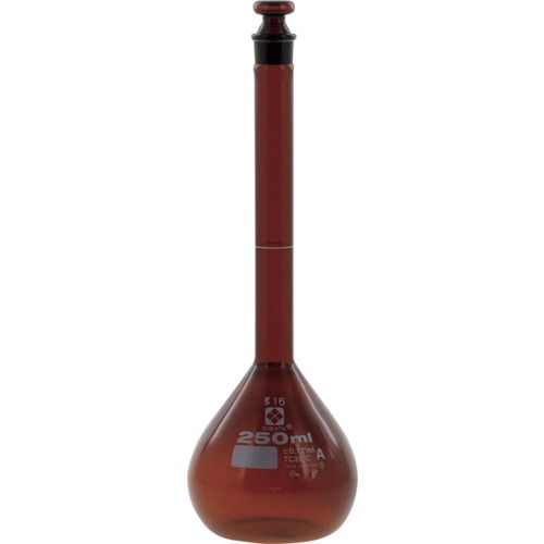 【期間限定!対象商品P2〜20倍】 SIBATA　メスフラスコ　スーパーグレード　茶褐色　250mL　1本 (020070250)