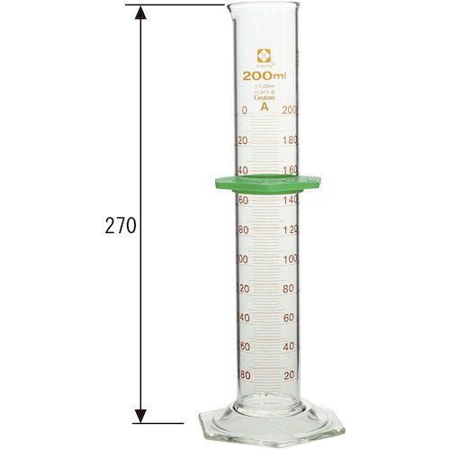 福祉用具のバリューケアの【期間限定!対象商品P2〜20倍】 SIBATA　メスシリンダー　カスタムA　200mL　1本 (026500200)｜アングル2