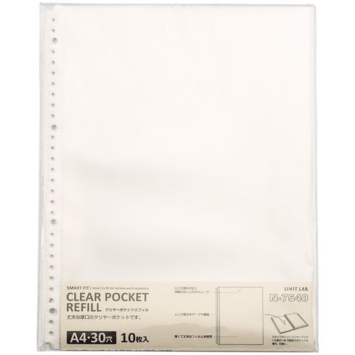 【SS限定 38万商品以上10%OFF】 LIHIT　クリヤーポケットリフィル　（10枚入り）　A4　1組 (N7540)
