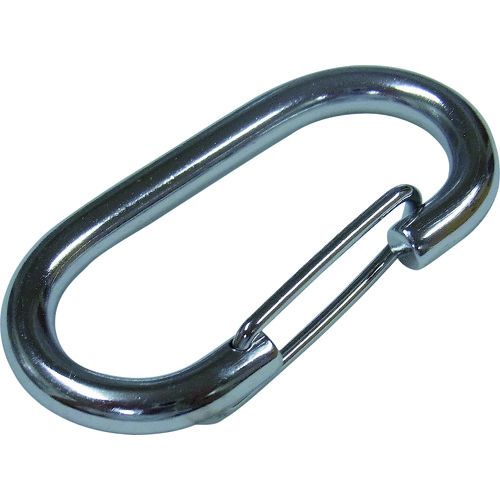 特長:●レバー部分共にオールステンレス製のため、屋外での使用に最適です。●また、表面処理に電解研磨を施すことで高級感のある光沢に仕上げました。 用途:●チェーンやワイヤーロープはもちろん、防鳥ネットやビニールシートの吊り下げなど、様々な用途にご使用いただけます。 仕様:●使用荷重(kN)：0.19 仕様2:●スナップ開口部分には溝が無い仕様です。 材質／仕上:●本体：ステンレス●開口部バネ：ステンレス 注意:●急激に荷重をかける、角度をつけて吊るなど、適正荷重は使用条件によって変わります。荷重をかけすぎないでください。特長:●レバー部分共にオールステンレス製のため、屋外での使用に最適です。●また、表面処理に電解研磨を施すことで高級感のある光沢に仕上げました。 用途:●チェーンやワイヤーロープはもちろん、防鳥ネットやビニールシートの吊り下げなど、様々な用途にご使用いただけます。 仕様:●使用荷重(kN)：0.19 仕様2:●スナップ開口部分には溝が無い仕様です。 材質／仕上:●本体：ステンレス●開口部バネ：ステンレス 注意:●急激に荷重をかける、角度をつけて吊るなど、適正荷重は使用条件によって変わります。荷重をかけすぎないでください。