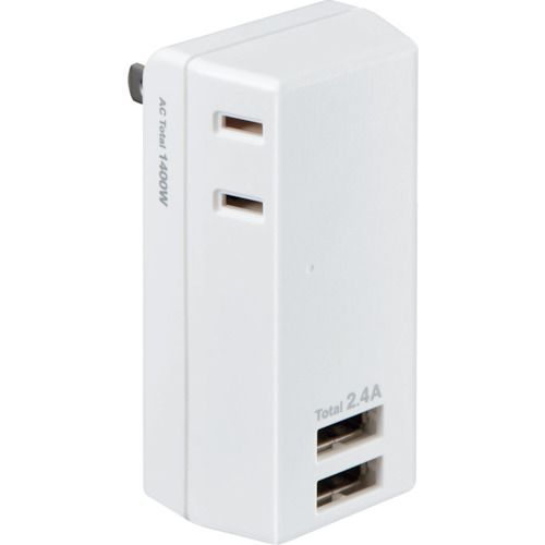 Other - 【期間限定!対象商品P2〜20倍】 ELPA　USBタップ2個口2ポート2．4A　1個 (UA222L)
