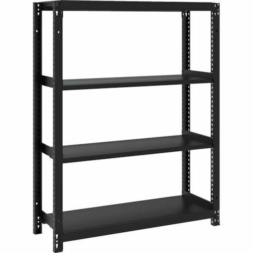 Rakuten - 【期間限定!対象商品P2〜20倍】 TRUSCO　スチールラック　M1型ボルトレス軽量棚900X320XH1200　4段　サテンブラック　1台 (M14334SB)