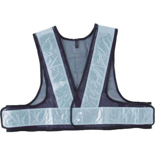 TRUSCO　安全ベスト　紺＊シルバー　ショート丈　ポリエステル製　1着 (TKA540A)