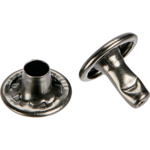 TRUSCO 大カシメ スチール 黒ニッケルメッキ 9mm 足長11．5mm 30組入 （ブリスターパック入） 1Pk (PTHPCBN11.5)