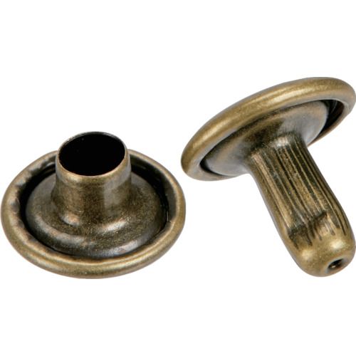 TRUSCO 大カシメ スチール 金ブロンズメッキ 9mm 足長11．5mm 30組入 （ブリスターパック入） 1Pk (PTHPCG11.5)