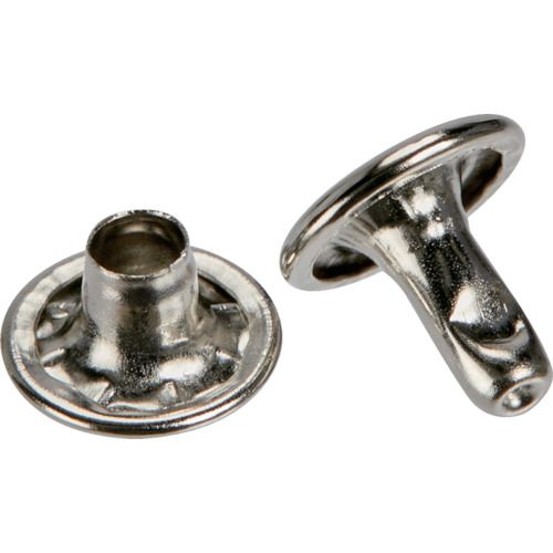 TRUSCO 大カシメ スチール ニッケルメッキ 9mm 足長8．5mm 30組入 （ブリスターパック入） 1Pk (PTHPCN8.5)