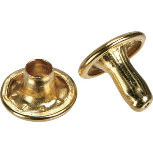 TRUSCO 大カシメ スチール 真鍮メッキ 9mm 足長8．5mm 30組入 （ブリスターパック入） 1Pk (PTHPCB8.5)