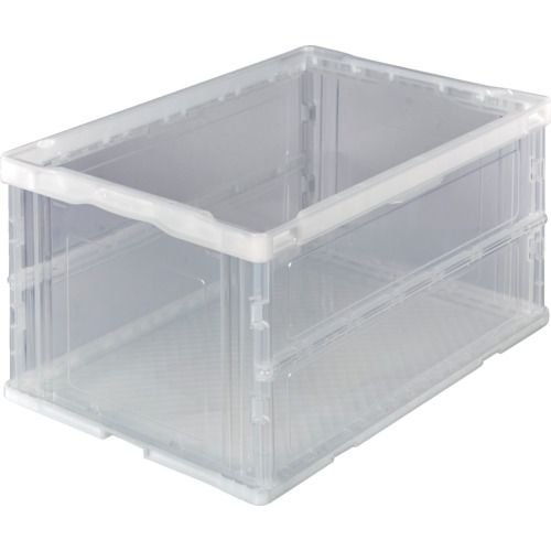 TRUSCO オリコン 薄型折りたたみコンテナ 75L 透明 透明 1個 (TRO75BTM)