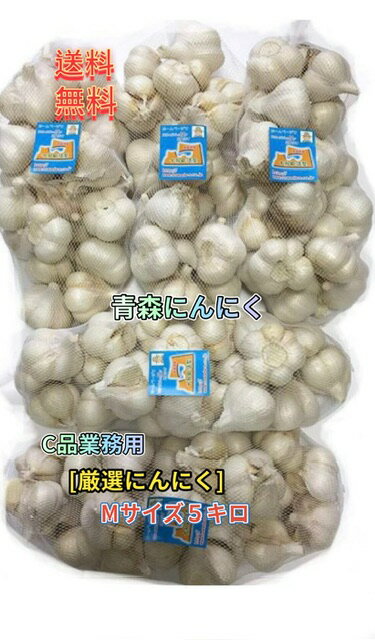 にんにく　業務用にんにく5kg　Mサイズ　青森にんにく　「ホワイト六片にんにく」　国産にんにく