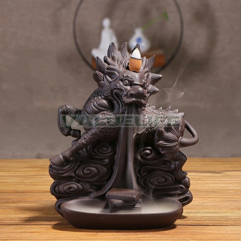 Rakuten - 逆流香炉 装飾品 香道用具 麒麟 紫砂 香焼炉 リラックス インテリア 日常使い 癒し 煙が下へ流れる 香りを楽しむ