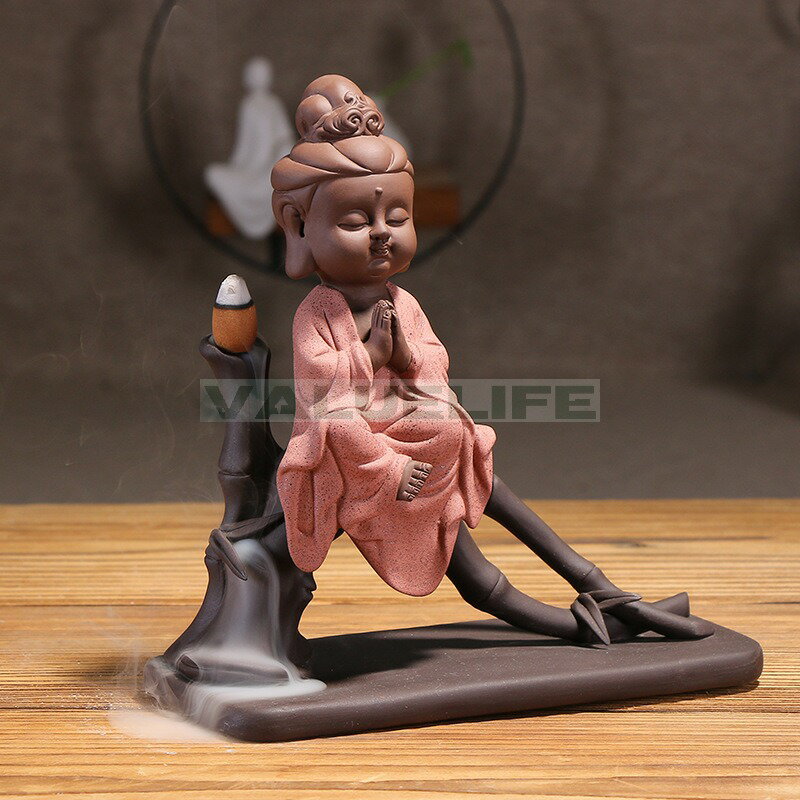 紫砂逆流香炉 香道置物 工芸品 西洋三聖 香薫炉 観音 リラックス インテリア 日常使い 癒し 煙が下へ流れる 香りを楽しむ 2