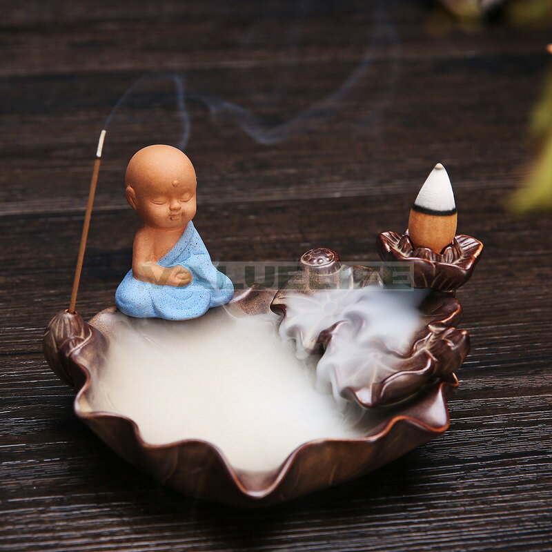 Rakuten - 陶磁器 逆流香炉 小僧 香薫炉 線香炉 逆流 リラックス 工芸品 インテリア 日常使い 癒し 煙が下へ流れる 香りを楽しむ