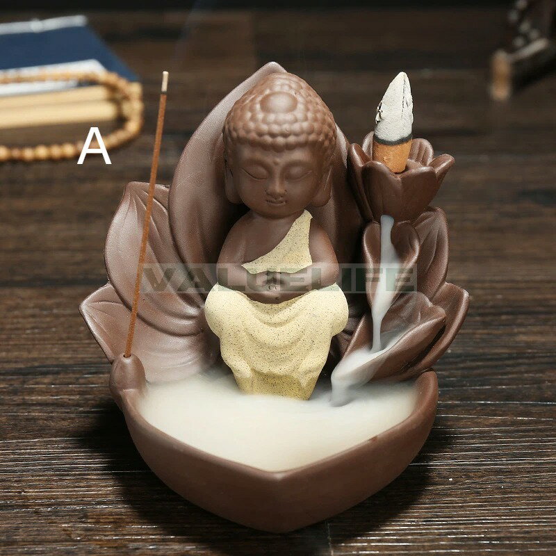 Rakuten - 逆流香炉 陶磁器蓮花 西洋三聖 ト紫砂香炉 置物 リラックス インテリア 日常使い 癒し 煙が下へ流れる 香りを楽しむ