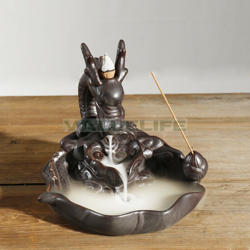 Rakuten - 陶磁器逆流香薫炉 陶磁器工芸品 装飾品 リラックス インテリア 日常使い 癒し 煙が下へ流れる 香りを楽しむ