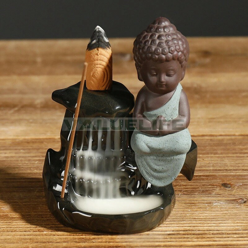 Rakuten - 陶磁器逆流煙観賞 檀香炉 如来禅意 装飾品 リラックス インテリア 日常使い 癒し 煙が下へ流れる 香りを楽しむ 仏具