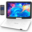 【新機種】 ASUTAS ポータブルdvdプレーヤー 17.9型 高画質液晶 15.6インチ超大画面 高音質 5000mAh大容量充電式バッテリー 6時間連続再生 高耐久性 270°回転 車載 リージョンフリー TV同期可能 ラストメモリー