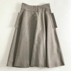 【美品】 FOXEY フォクシー Riry Flare リリーフレアスカート ひざ丈スカート 37512-ASFI03K 38 チャコール レディース 【中古】