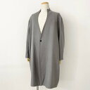 《美品》 ka na ta カナタ 2ミリコート サイズ1 レー メンズ アウター 羽織 上着 日本製 2mm CORT 紳士服 ノーカラー ロングコートグレー ウール100% 【中古】(4)