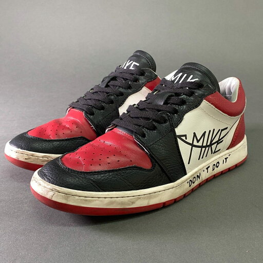 定価¥46,200 MIKE don't do it マイク ドントドゥイット レザースニーカー 40 ブラック レッド Leather イタリア製 シューズ 靴 【中古】 定価¥46,200 MIKE don't do it マイク ドントドゥイット レザースニーカー 40 ブラック レッド Leather イタリア製 シューズ 靴 【中古】