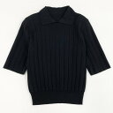 14 FOXEY フォクシー 42749 Eloise Sweater エロイーズ セーター 半袖ニット ニットポロシャツ トップス サイズ40 ブラック レデ...