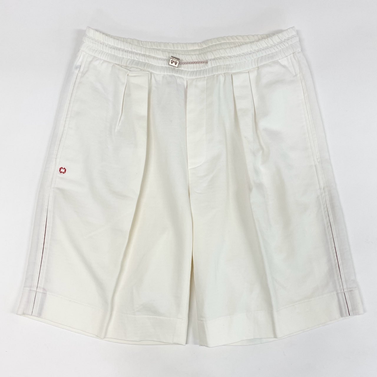 《新品タグ付き》 Code costume コードコスチューム ストラスブルゴ取扱 イージーショートパンツ ハーフパンツ リラックスパンツ サイズ46 ホワイト メンズ イタリア製 【中古】
