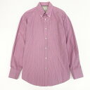 BRUNELLO CUCINELLI ブルネロクチネリ 長袖シャツ ドレスシャツ ストライプ柄 イタリア製 大きいサイズ ビジネス◎ XLサイズ ピンク コットン 【中古】
