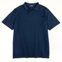 《美品》 HERNO ヘルノ 半袖ポロシャツ シャツ トップス プルオーバー サイズ52 ネイビー コットン ポリウレタン メンズ 紳士服 中古