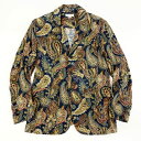 ENGINEERED GARMENTS エンジニアドガーメンツ 長袖シャツ コットンシャツ USA製 ベイカーシャツ ペイズリー メンズ 男性用 XS ネイビー系 綿100% 【中古】