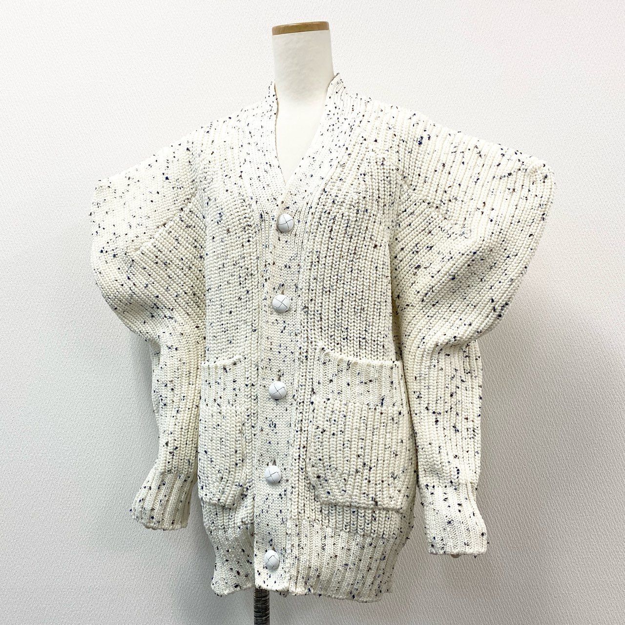 Sacai サカイ(F)トップス/オフホワイト/ドット柄/長袖/レース/ツルツル