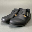 BIRKENSTOCK ビルケンシュトック London ロンドン レザーシューズ 26.5cm ブラック Leather スリッポン 革靴 サンダル 中古
