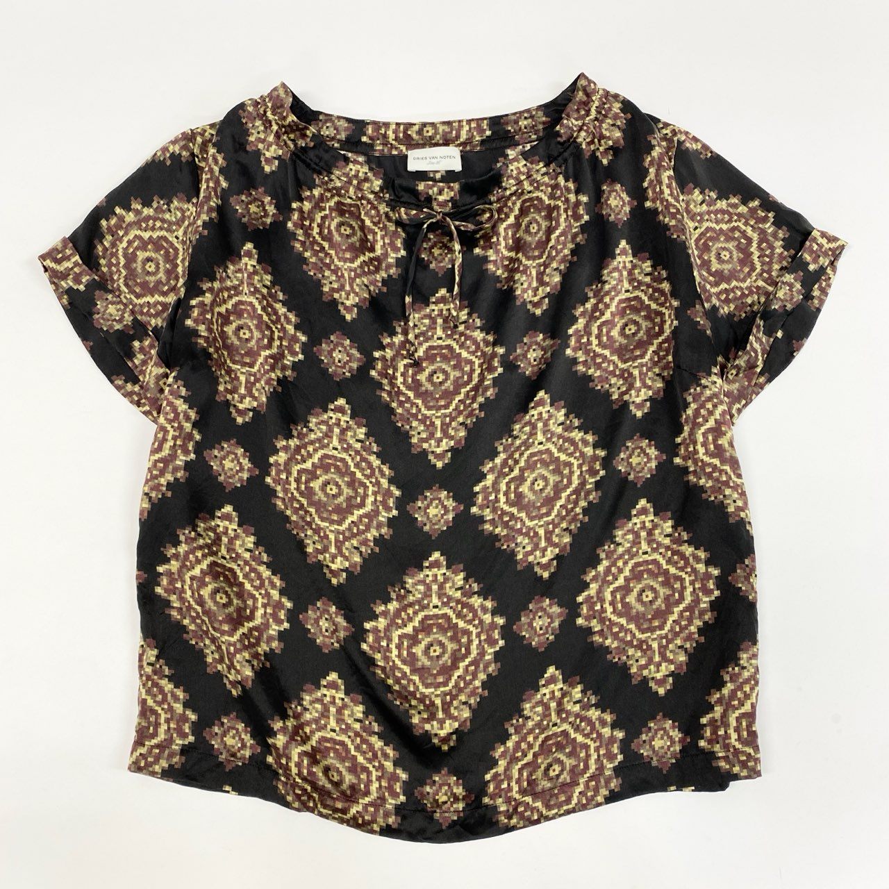 樂天商城 - DRIES VAN NOTEN ドリスヴァンノッテン 半袖カットソー ブラウス シルク100％ 総柄 36サイズ マルチカラー レディースu02t 中古